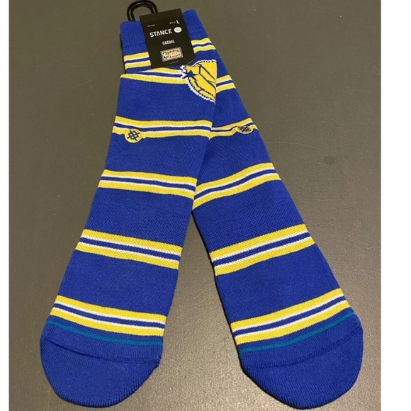 NWT Men's Golden State Warriors Hardwood Classics Stance Crew Socks - Picture 4 of 10